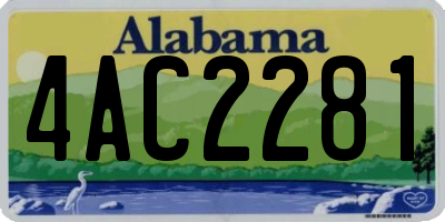 AL license plate 4AC2281