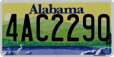 AL license plate 4AC2290