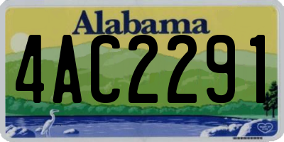AL license plate 4AC2291