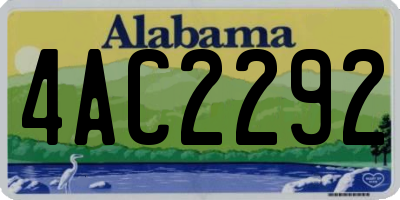 AL license plate 4AC2292