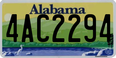 AL license plate 4AC2294