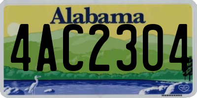 AL license plate 4AC2304