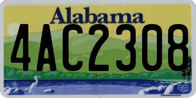 AL license plate 4AC2308