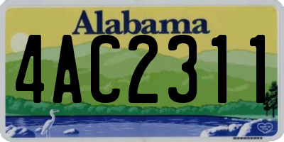 AL license plate 4AC2311