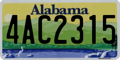AL license plate 4AC2315