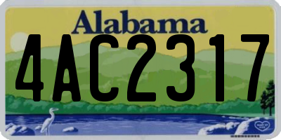 AL license plate 4AC2317