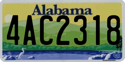 AL license plate 4AC2318