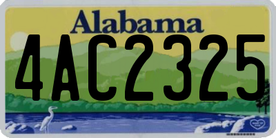 AL license plate 4AC2325