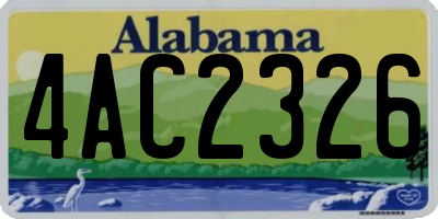 AL license plate 4AC2326