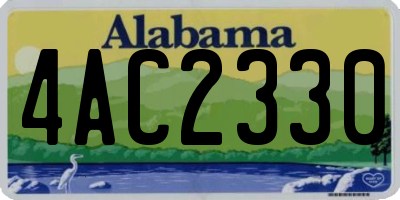 AL license plate 4AC2330