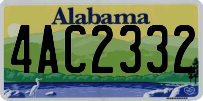 AL license plate 4AC2332