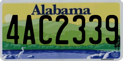 AL license plate 4AC2339