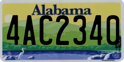 AL license plate 4AC2340