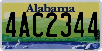 AL license plate 4AC2344