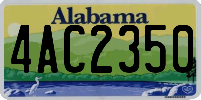 AL license plate 4AC2350