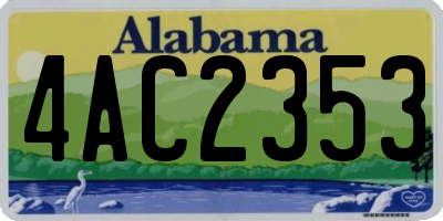 AL license plate 4AC2353