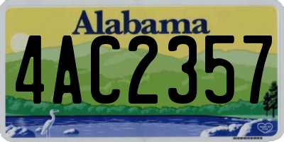 AL license plate 4AC2357