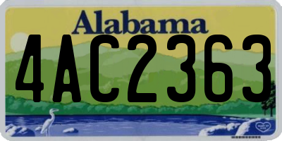 AL license plate 4AC2363