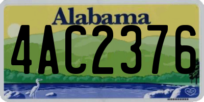 AL license plate 4AC2376