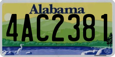 AL license plate 4AC2381