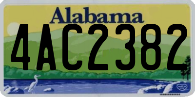 AL license plate 4AC2382