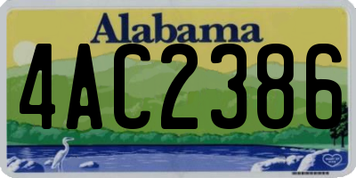 AL license plate 4AC2386