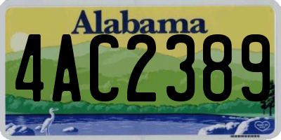 AL license plate 4AC2389