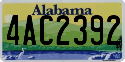AL license plate 4AC2392