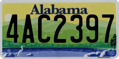 AL license plate 4AC2397