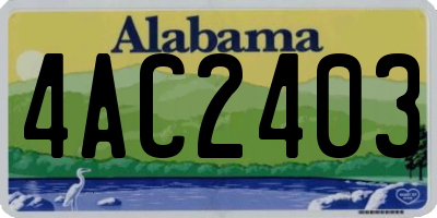 AL license plate 4AC2403