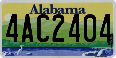 AL license plate 4AC2404