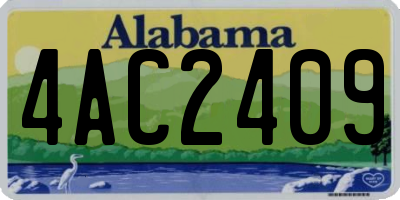 AL license plate 4AC2409