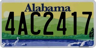 AL license plate 4AC2417