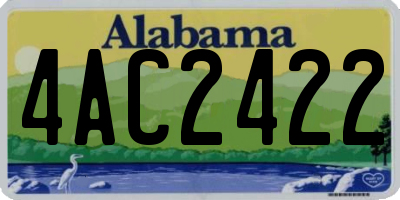AL license plate 4AC2422