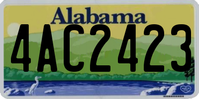AL license plate 4AC2423