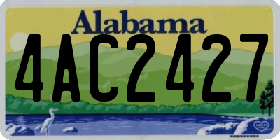 AL license plate 4AC2427