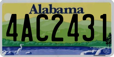 AL license plate 4AC2431