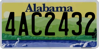 AL license plate 4AC2432