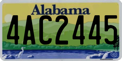 AL license plate 4AC2445