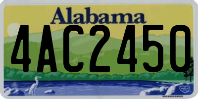 AL license plate 4AC2450