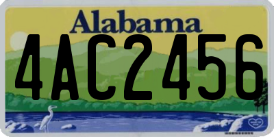 AL license plate 4AC2456