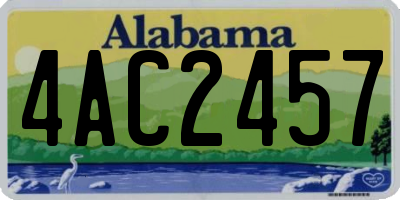 AL license plate 4AC2457