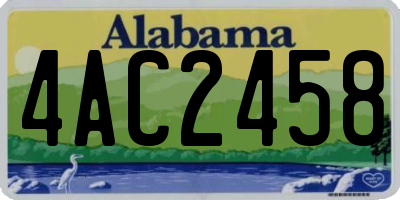 AL license plate 4AC2458