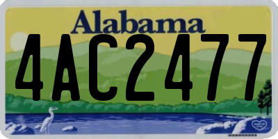 AL license plate 4AC2477