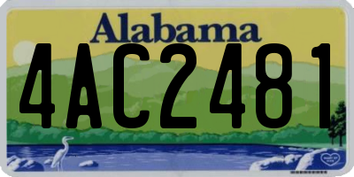 AL license plate 4AC2481