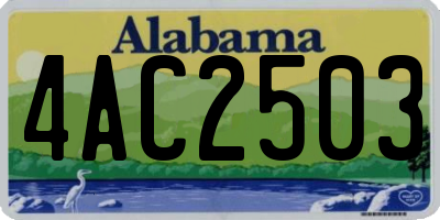 AL license plate 4AC2503