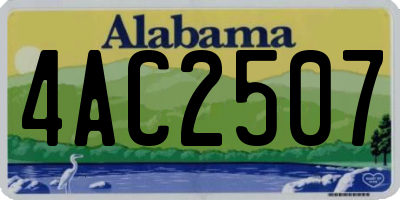 AL license plate 4AC2507