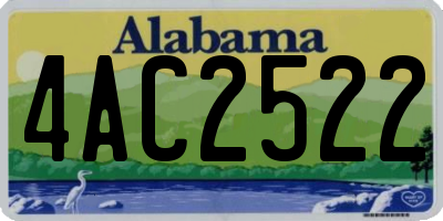 AL license plate 4AC2522