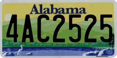 AL license plate 4AC2525