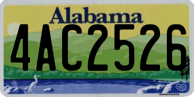 AL license plate 4AC2526